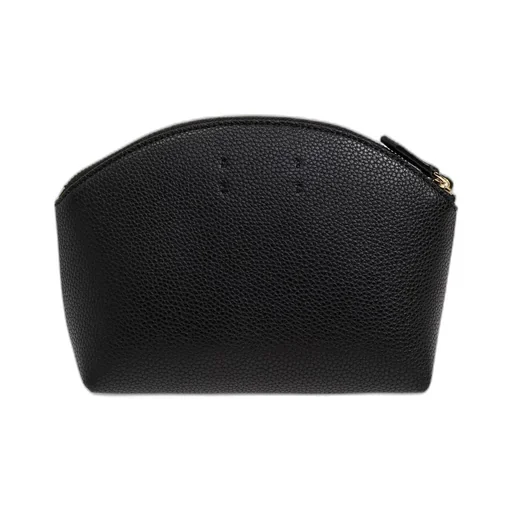 Logo-Stamp Zipped Cosmetic Bag