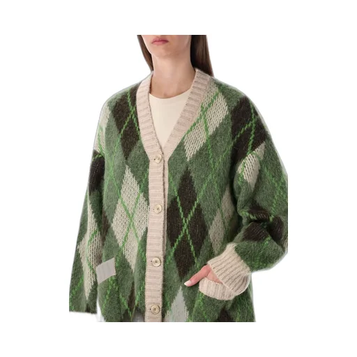 Long Argyle Cardigan