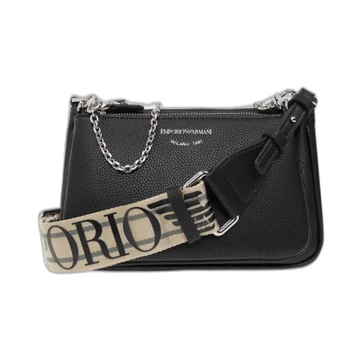 Logo Printed Zipped Crossbody Bag