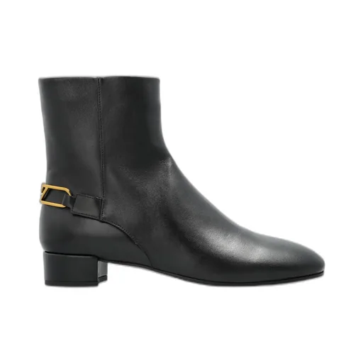 Logo Plaque Zip-Up Ankle Boots