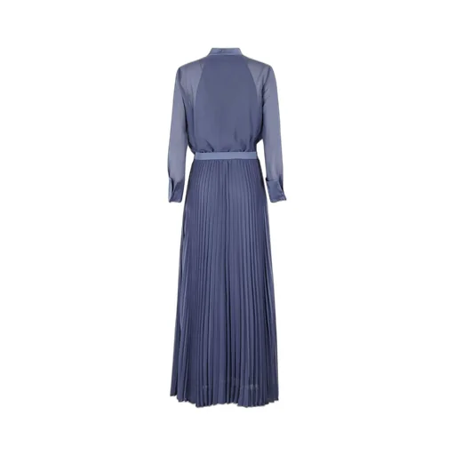 Bow-Detailed Pleated Shirt Dress