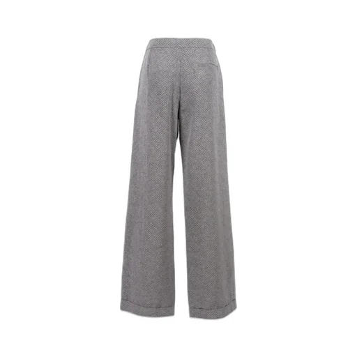 Herringbone Cuffed Hem Trousers