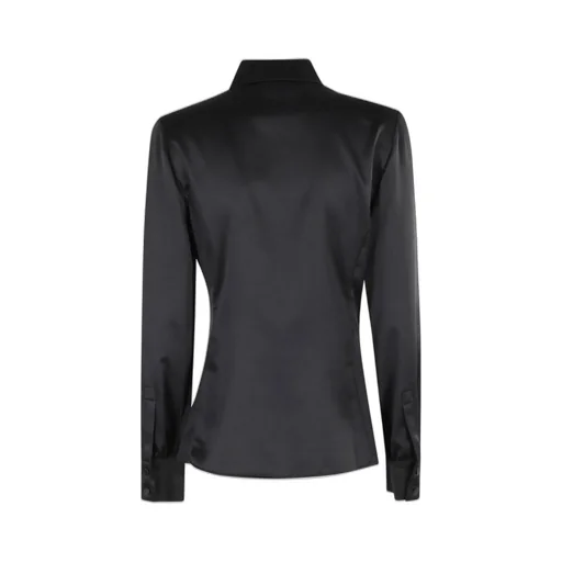 Long Sleeved Satin Wrap Blouse