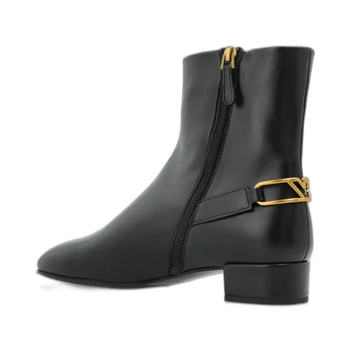 Logo Plaque Zip-Up Ankle Boots