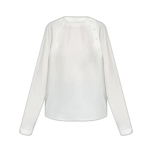 Button Detailed Crewneck Top