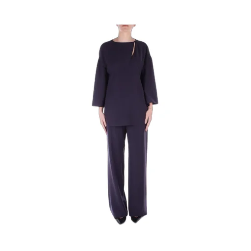 Keyhole Neck Side Slit Blouse