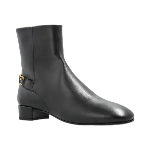 Logo Plaque Zip-Up Ankle Boots