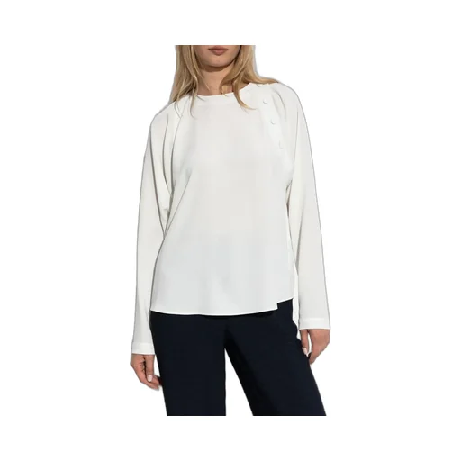 Button Detailed Crewneck Top