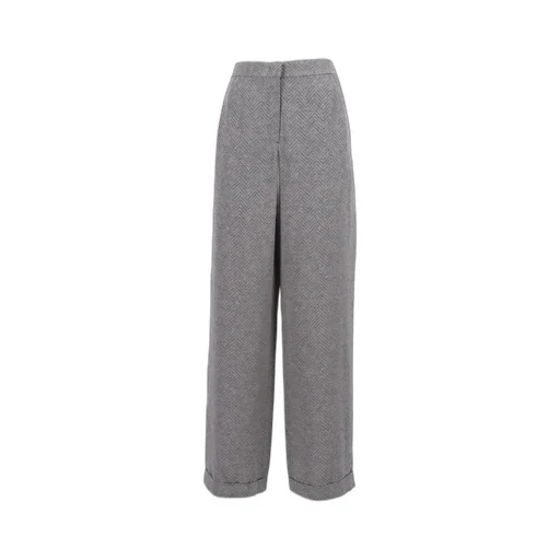 Herringbone Cuffed Hem Trousers
