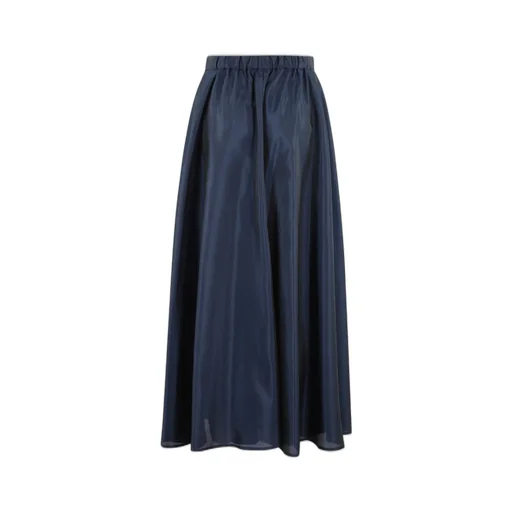 A-Line Flared Satin Skirt