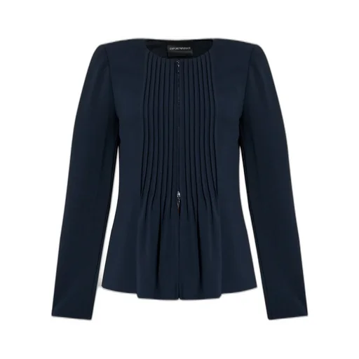 Pleated Fluid-Effect Jacket