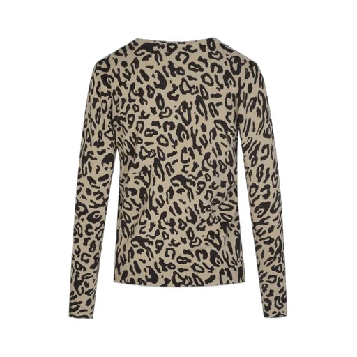 Leopard Printed V-Neck Pullover