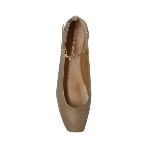Square Toe Buckle Detailed Ballet Flats