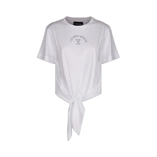 Logo Printed Front-Tie T-Shirt