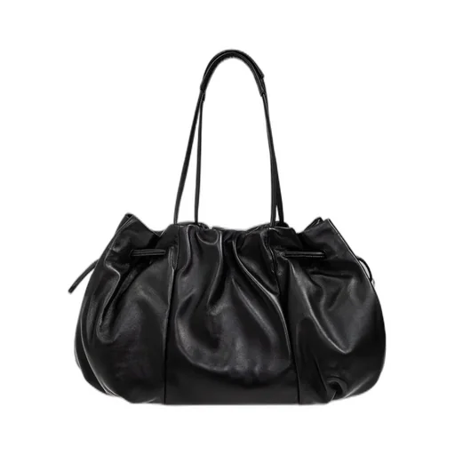 Logo Stamp Drawstring Shoulder Bag