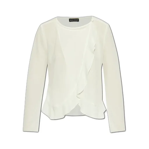 Round-Neck Ruffled Blouse