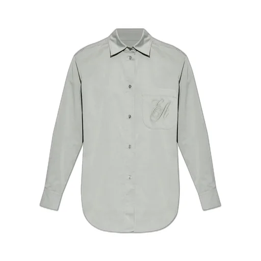 Logo Embroidered Long-Sleeved Shirt