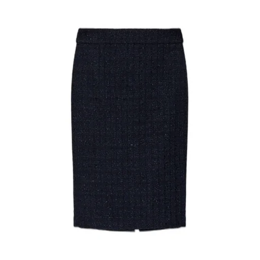Straight Hem Tweed Pencil Skirt