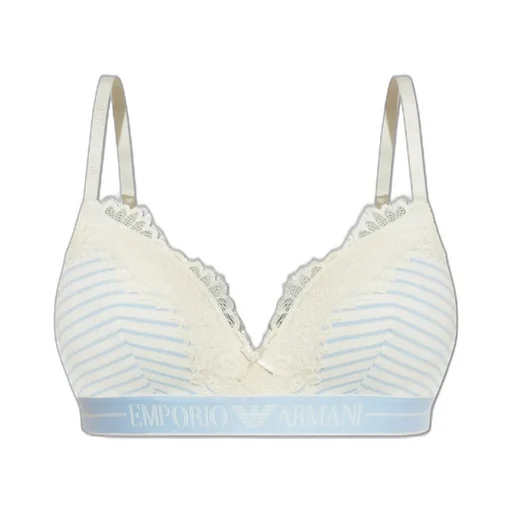 Logo Underband Striped Lace Triangle Bra