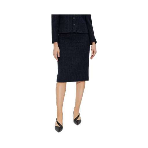 Straight Hem Tweed Pencil Skirt