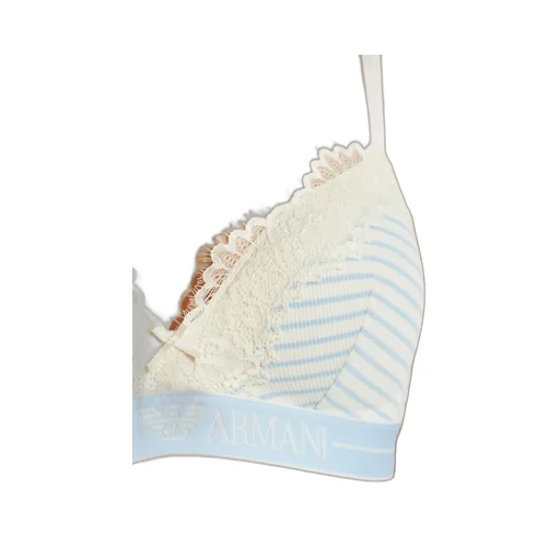 Logo Underband Striped Lace Triangle Bra