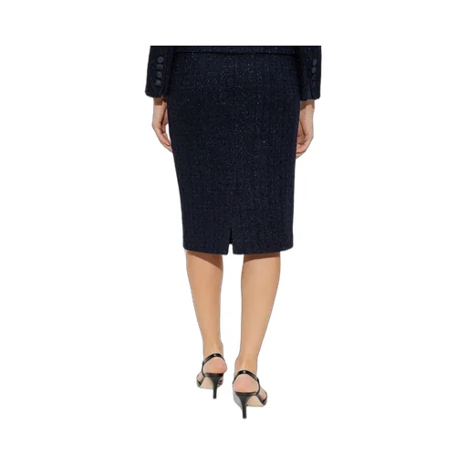 Straight Hem Tweed Pencil Skirt