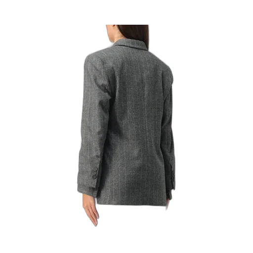 Pinstriped Buttoned Blazer