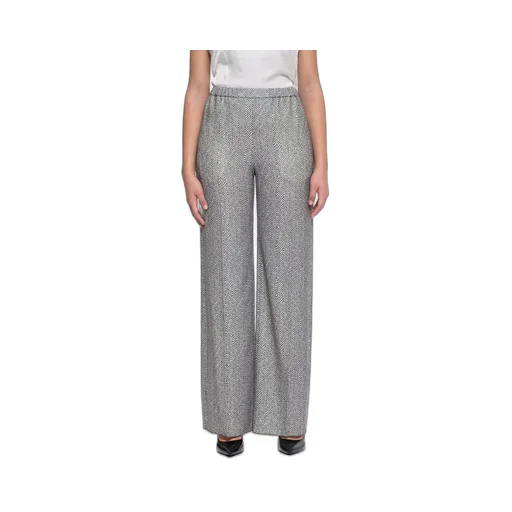 Elasticated-Waistband Herringbone Trousers