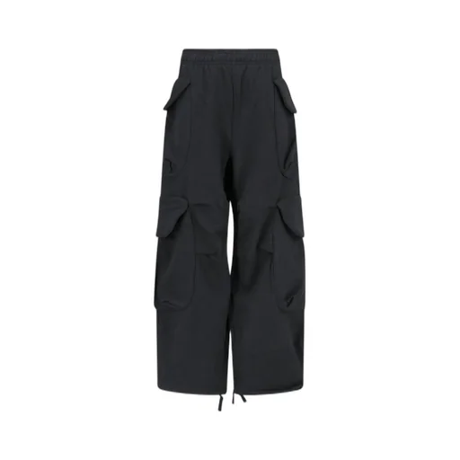 Wide-Leg Drawstring Cargo Trousers