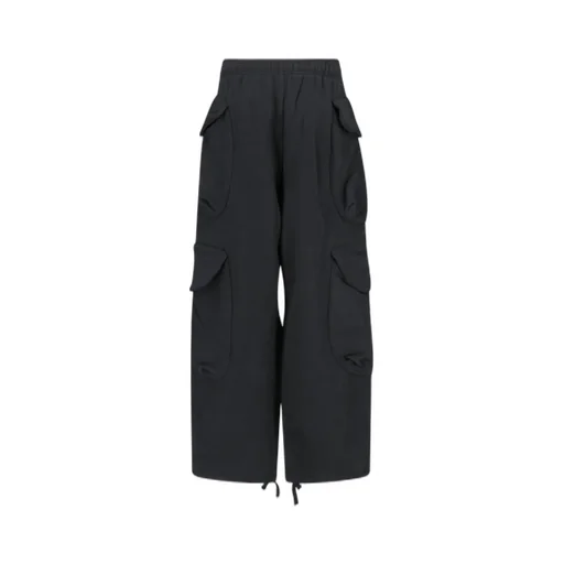 Wide-Leg Drawstring Cargo Trousers