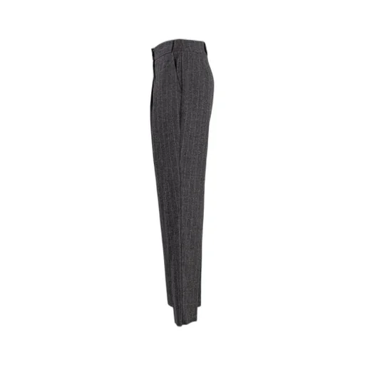 Pinstripe Striped Tapered Leg Trousers