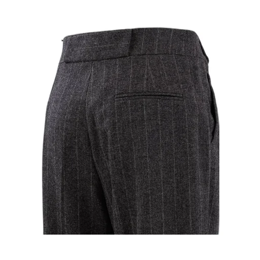 Pinstripe Striped Tapered Leg Trousers