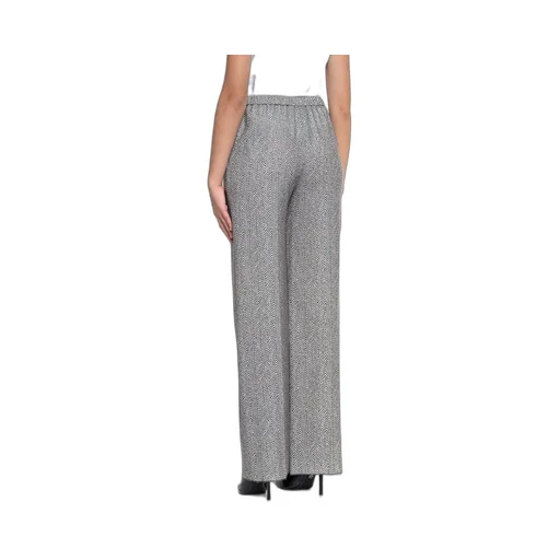 Elasticated-Waistband Herringbone Trousers