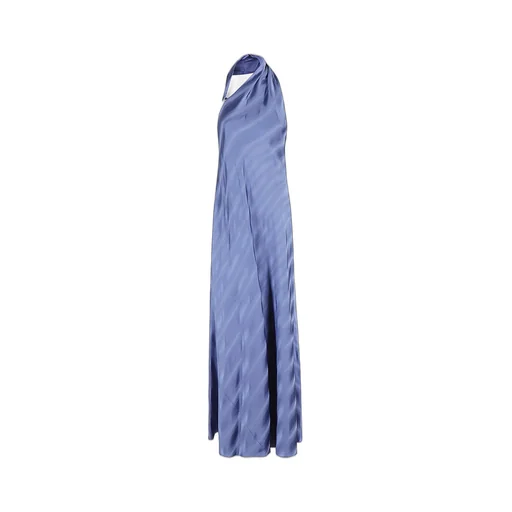 One-Shoulder Asymmetric Neck Satin Dress
