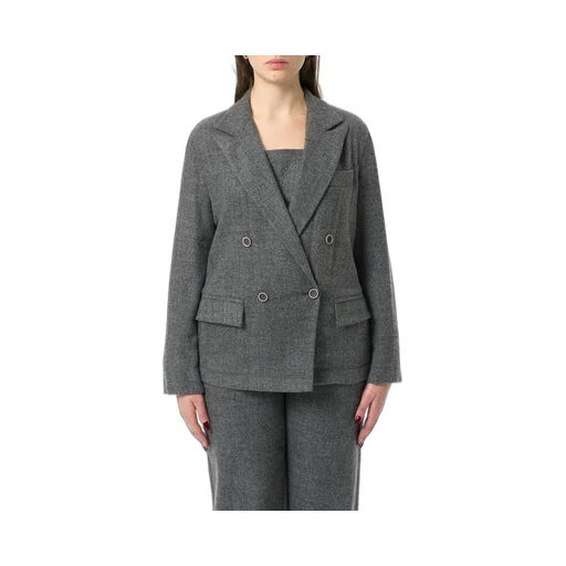 Double-Breasted Straight Hem Blazer