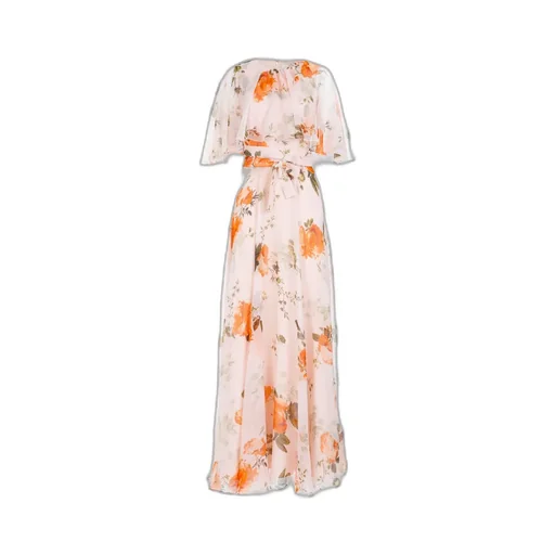 Floral Cape Maxi Dress