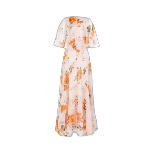 Floral Cape Maxi Dress