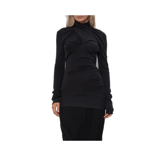 Draped Long-Sleeve Top