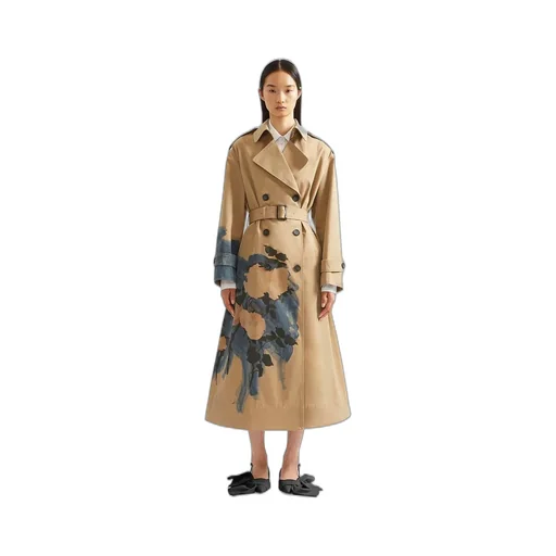 Brushstroke Cotton Twill Trench Coat