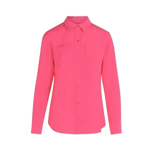Pleated Button-Up Shirt