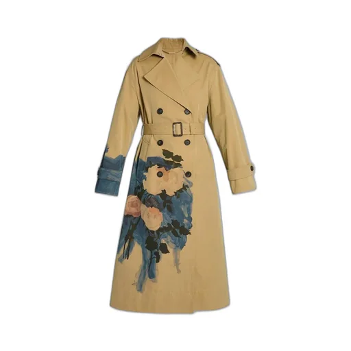 Brushstroke Cotton Twill Trench Coat