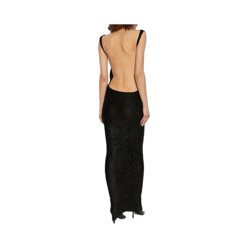 Textured Backless Maxi Dress