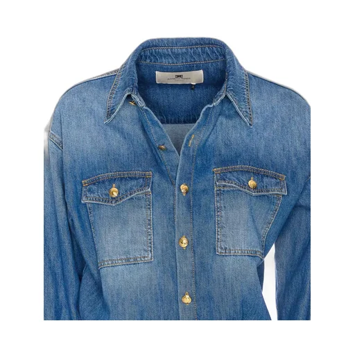Logo Detail Denim Jumpsuit