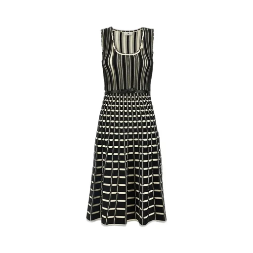Micro-Ruffles Midi Dress