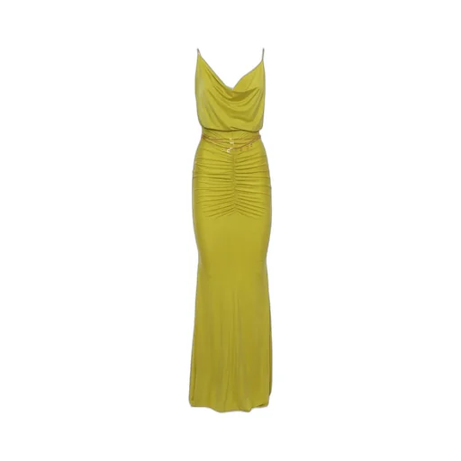 Draped Gathered Sleeveless Dress