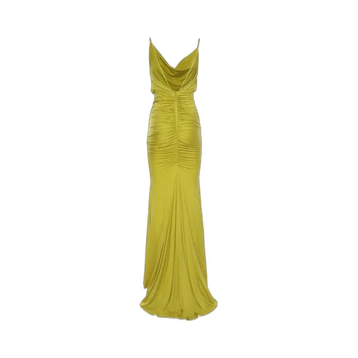 Draped Gathered Sleeveless Dress