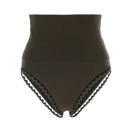 Hit High-Waist Scallop Edge Bikini Bottoms
