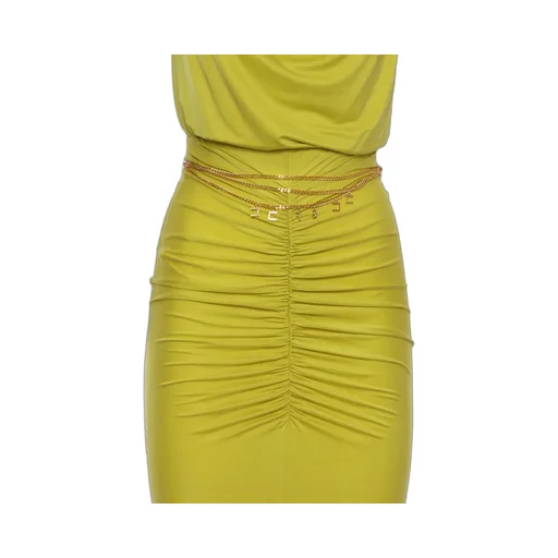 Draped Gathered Sleeveless Dress
