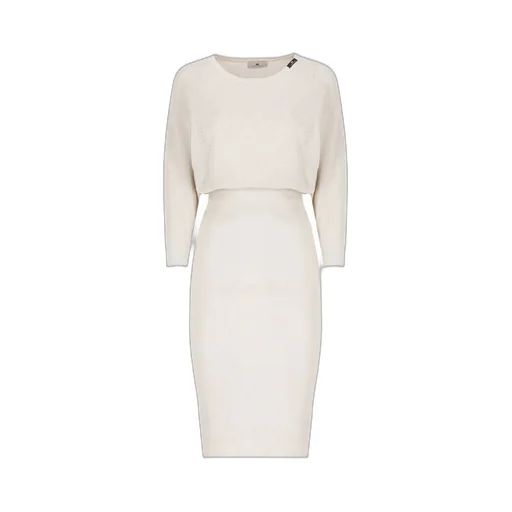 Perforated Pattern Knitted Midi Dress