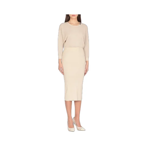 Perforated Pattern Knitted Midi Dress